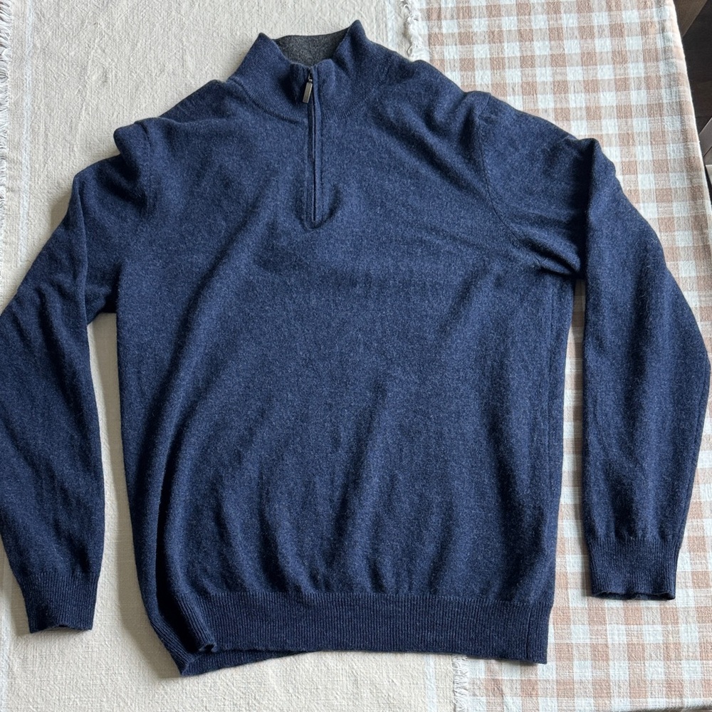 Charter Club Men's Navy Zip Up Sweater